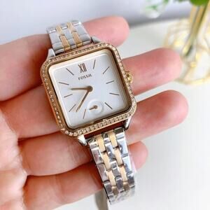 NWT Fossil BQ3907 Colleen Three-Hand Two-Tone Stainless Steel Watch